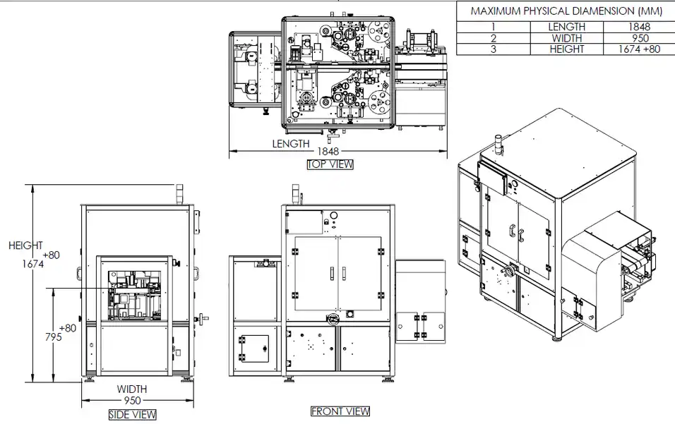 UTO 400 T Technical Drawing View