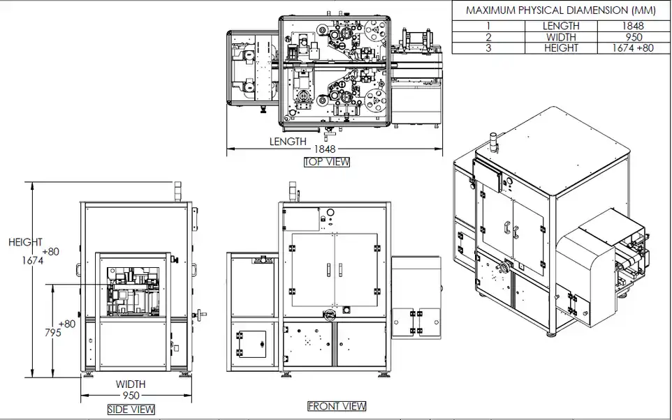 UTOLAB 120 Technical Drawing View
