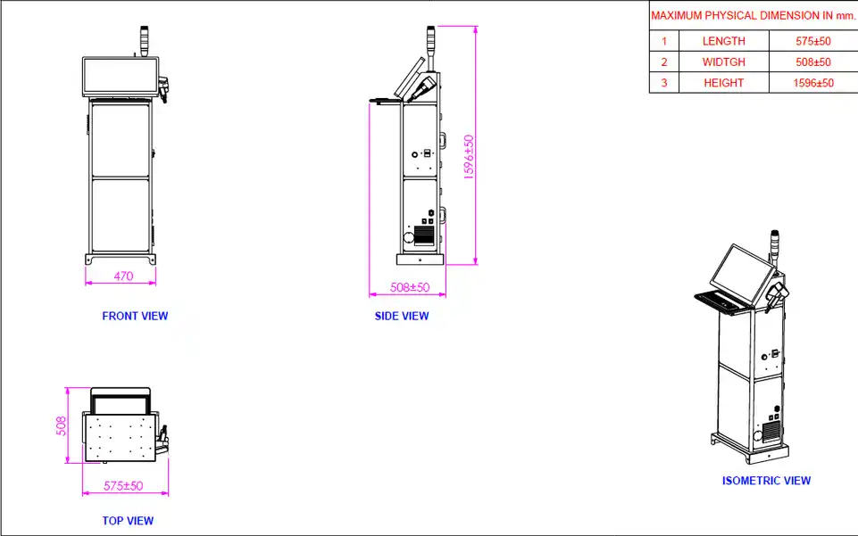 UTOPRINS 201 Technical Drawing View